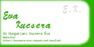 eva kucsera business card